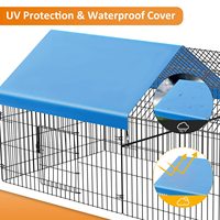 Poulailler en fer multi-portes pratique pour l'extérieur, enclos robuste en fil métallique avec plateau en plastique pour poulets, canards, chats et petits animaux