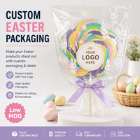 Sucette géante florale vibrante de 400g, bonbon dur, emballée individuellement, saveur fruitée, multicolore, pour la décoration de panier de Pâques