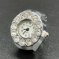 Montre de luxe avec anneau en strass, cadeau de mariage ou de fiançailles, quartz, acier inoxydable, plaqué or, or rose, argent, bracelet élastique