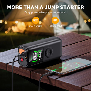 Démarreur de <span class=keywords><strong>batterie</strong></span> de <span class=keywords><strong>voiture</strong></span> 2-en-1 6000mAh/10000mAh avec pompe à air portable et lumière LED pour les urgences automobiles - Product Image 5