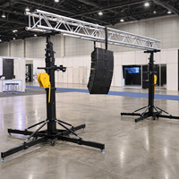 Torre de elevación de 300 kg con manivela, soporte ajustable para altavoces de arreglo lineal, torre de soporte de armazón de aluminio para escenario