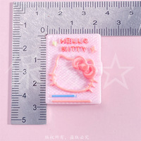 Accesorios creativos hechos a mano DIY resina dibujos animados gatito diario cuaderno ecológico crema Gel horquilla y llavero