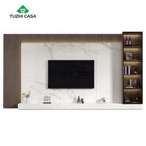 cheap fashion modern furniture living room wall wooden smart led tv stand design