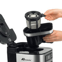 Cafetera de Goteo Anbolife con Molinillo, 1.2L, 10 Tazas, 1050W, Programable 24H, Pantalla LCD, Moli y Prepara, Contenedor de Granos de 60g, CETL, OEM, ODM