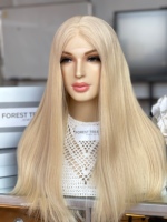 Perruque Casher SHY Factory Design, couleur blond clair, cheveux humains naturels, bonnet médical, couleur personnalisée, sur mesure