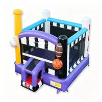 Fun Bounce BO012, Casa Inflable con Temática Deportiva 3D, 13x13x14 pies, PVC Comercial para Fiestas de Cumpleaños Infantiles y Juegos al Aire Libre