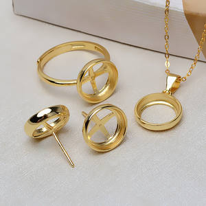 Ensemble pendentif et boucles d'oreilles Wenchi S925 en argent, sans aiguille, avec 10-12 perles, accessoires de bijoux DIY, incluant un plateau vide à incrustation, modèle 16956 - Product Image 1