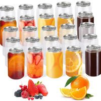 Bouteille jetable personnalisée de 330 ml et 500 ml en plastique PET avec couvercles pour thé au lait, jus de fruits, boissons, soda, cola, pop-corn