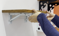 Étagère de rangement murale pliable en acier robuste noir/blanc, capacité 150 kg, pour cuisine et hôtel