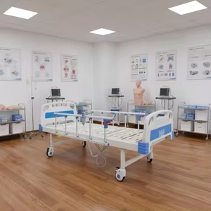 Cama de Hospital Manual Popular de 2 Manivelas en Sudamérica, Cama Médica con Estructura de Acero de Alta Resistencia y Opción de Mesa de Comedor Integrada - Product Image 4