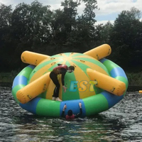 Grands jeux d'eau Spinner gonflable Flottant gonflable Loisirs Totter d'eau Bateau OVNI