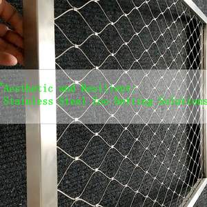 Prix d'usine en acier inoxydable 7x19 Zoo Barrière Maille 50mm Ouverture Hexagonale Cadre en métal robuste pour clôturer les portes en treillis - Product Image 3