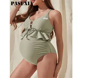 PASUXI 최고 판매 임산부 원피스 수영복 심플한 디자인 커버 배꼽 느슨한 섹시한 수영복 출산 비키니