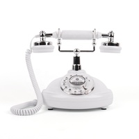 Téléphone rotatif de luxe antique pour mariage, enregistreur de messages audio, livre d'or avec fonction de recomposition, filaire, LAN, matériau ABS, mémoire 8 Go