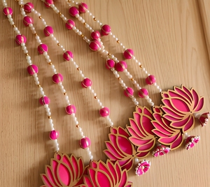 Traditional <b>Pink</b> Lotus Metal Wall Hanging <b>Decor</b> For Indoor Wedding Home Living <b>Room</b> 100% Handmade Flower Shape - Product Image 1