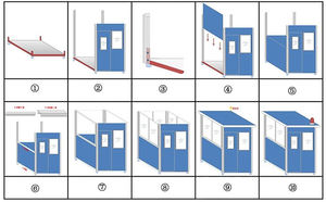 Sandwichera portátil de acero de Color, <span class=keywords><strong>casa</strong></span> de protección moderna para exteriores, cabina de seguridad prefabricada, cabina de estacionamiento, cabina de seguridad portátil - Product Image 5