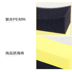 Éponge de nettoyage des bords pour cirage de voiture, rectangulaire, jaune et noir, 10x6x4cm, pour le detailing automobile - Product Image 4