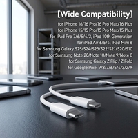 Câble d'alimentation Cantell USB C vers USB C 20W 2A 3A, câble de charge rapide Micro USB C
