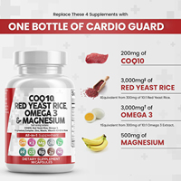 CoQ10 Omega 3 3000mg Complexe de magnésium Zinc Vitamine K2 D3-Vitamines de soutien cardiaque pour femmes et hommes avec vitamine B3, coenzyme Q10