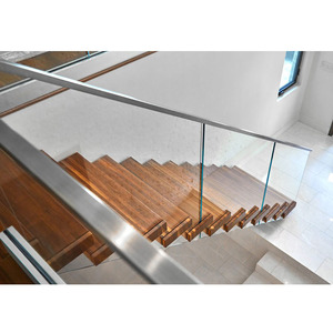 Smartart, diseño moderno, interior, <span class=keywords><strong>escaleras</strong></span> flotantes de <span class=keywords><strong>madera</strong></span> <span class=keywords><strong>con</strong></span> barandilla de <span class=keywords><strong>vidrio</strong></span> templado - Product Image 4