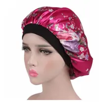 Bonnet de nuit en Satin de soie pour femmes, doux, confortable, couverture de tête, large bande élastique, perte de cheveux, hiver
