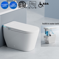 OVS CUPC ETL Toilette WC intelligente de luxe américaine en céramique, avec réservoir intégré, chasse d'eau automatique à capteur et bidet intégré