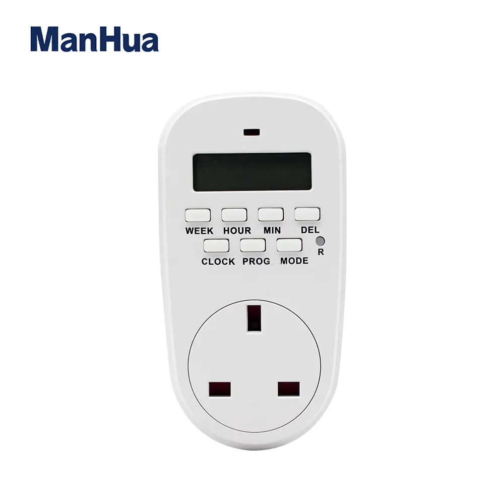 ManHua TG44EL 16A 230VAC 24 hour British Socket Digital Socket Timer with Rechargeable Battery