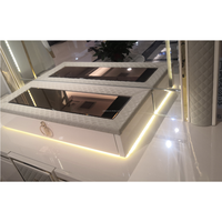 Ensemble de chambre à coucher moderne de luxe Shiyi King 5 pièces, lit queen size en bois blanc, commode, table de chevet, armoire, rangement pour la chambre