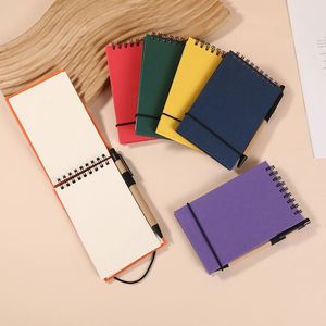 Custom Solid Color Eco-Friendly <b>Mini</b> Portable Pocket <b>Notebook</b> for Giveaways Trade Shows Flip-Up Design Spiral <b>Notebooks</b> with Pen - Product Image 3