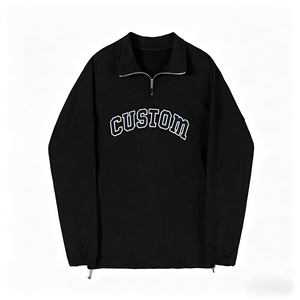 Felpa con Cappuccio Personalizzata da Uomo di Alta Qualità, 100% Cotone, con Logo Personalizzato, Mezza Zip, Stile Polo - Product Image 3