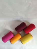 Fil à tricoter en coton recyclé mélangé à du polyester, teint en fil, technique OE, écologique, Ne3-30, pour la couture, le tissage et le tricot