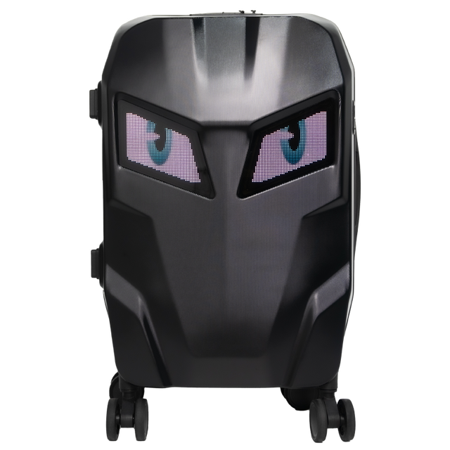Hot Selling Waterproof APP Programmable ABS+PC Material 22" Spinner Luggage with Drawbar LED Light Display Smart Travel Suitcase