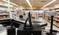 Terminal de point de vente tactile Windows 15/17 pouces tout-en-un avec imprimante, technologie NFC, tiroir-caisse Full HD pour supermarché