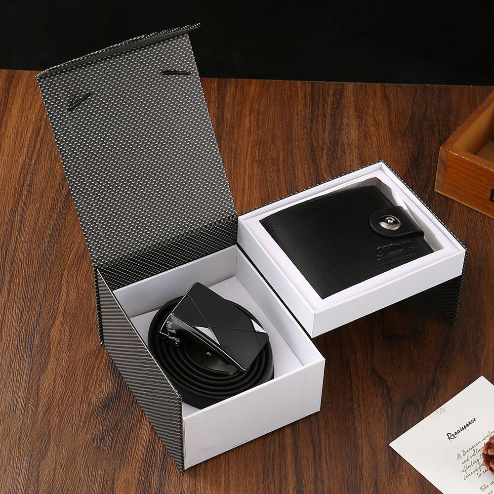 m2950black-ensemble deux pièces-ceinture + portefeuille