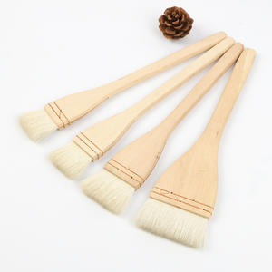 Bvew – ensemble de pinceaux de peinture plats d'artiste en laine, <span class=keywords><strong>pinceau</strong></span> de lavage doux <span class=keywords><strong>à</strong></span> manche en bois, <span class=keywords><strong>pinceau</strong></span> de peinture en Latex pour <span class=keywords><strong>aquarelle</strong></span> acrylique céramique - Product Image 4