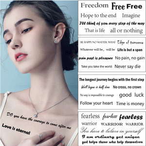 Waterproof Enlish parole calde amore e vita motti nero 3 lettere tatuaggi temporanei - Product Image 1