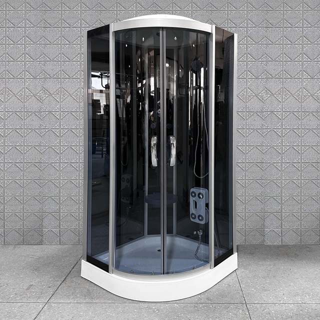 Shower Cabin Automatic Double Shower Stall Shower Cubicles Unit Glass Doors Encl