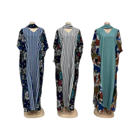 Nouvelle Robe Décontractée Ample à Rayures Imprimées Col V Manches Chauve-Souris Grande Taille pour Femme – Prévente 2026