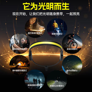 Lampe frontale LED rechargeable TD223 700mAh, étanche, pour course à pied, camping, avec capteur et charge Type C - Product Image 4