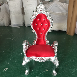 <strong>Red</strong> <strong>Velvet</strong> High Back King Throne <strong>Chairs</strong> - Product Image 2