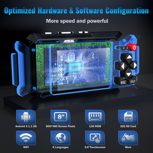 Outil de diagnostic moto ANCEL MT500 avec plus de 30 fonctions de réinitialisation, purge ABS, réinitialisation ECU, réapprentissage TPS <span class=keywords><strong>pour</strong></span> plus de 1000 modèles, mise à jour Wi-Fi - Product Image 5