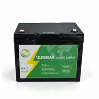 Batterie de stockage d'énergie au phosphate de fer et de lithium 12,8 V 80 Ah, qualité photovoltaïque, haute capacité, sans entretien, 6000 cycles