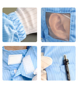 산업용 폴리에스터 정전기 방지 점프수트 정전기 방지 클린룸 ESD 작업복 LED 및 전자 산업 안전복 - Product Image 4