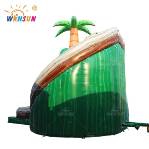 WINSUN Glissière d'eau gonflable de château de saut de frisson incurvé de chutes de noix de coco de jungle de taille énorme avec la <span class=keywords><strong>piscine</strong></span> - Product Image 4