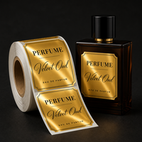 Étiquettes en PET argentées brossées mates de qualité supérieure, autocollantes, imperméables, pour l'emballage de flacons de soins de la peau et de parfums de luxe