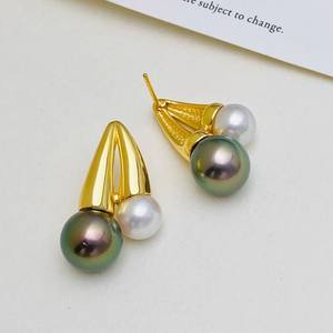 22512 S925 <b>Silver</b> Jewelry <b>Earrings</b> DIY Double <b>Pearl</b> with Empty Bracket 8-11mm Beads Accessories and Earnail - Product Image 2