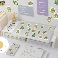 60 autocollants adhésifs imperméables Kawaii en forme de grenouille, mignons et esthétiques, en vinyle, pour ordinateur portable, guitare, skateboard, bagages, bougies, artisanat pour enfants