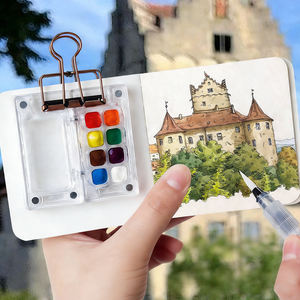 GF Kit de Peinture Acrylique Mini Format Très Vendu, 8x8cm, 58 Feuilles, Cahier de <span class=keywords><strong>Dessin</strong></span> Portable à Écriture Fluide avec Palette Acrylique - Product Image 1