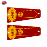 Paires de plaques de toilettes modernes en porcelaine vieillie, motif flèche rouge et jaune, pour décoration de garage et bar