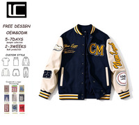 Veste bomber streetwear Y2K de haute qualité, broderie chenille, patchwork, style letterman, surdimensionnée, hip hop, logo personnalisé